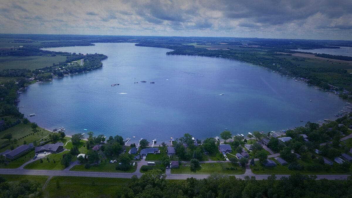 Aerial view of Pickerel Lake in Otter Tail County, Minnesota
